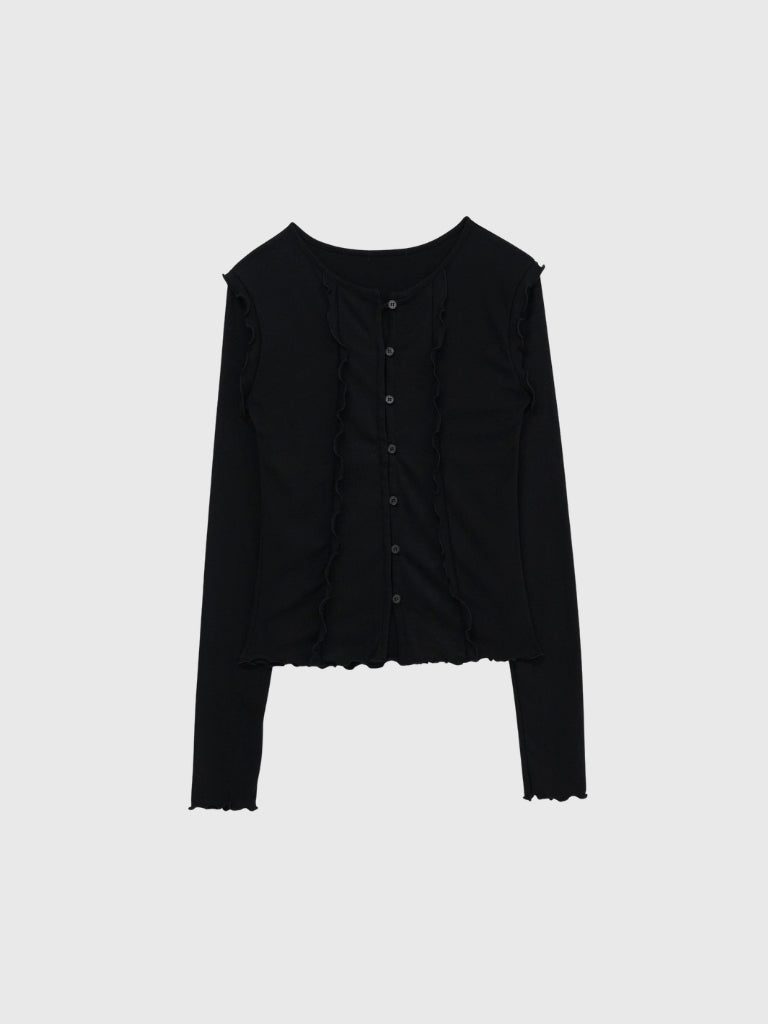 frill trim cardigan