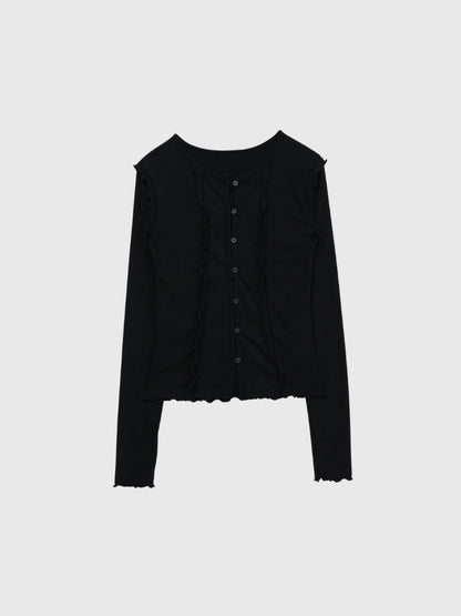 frill trim cardigan