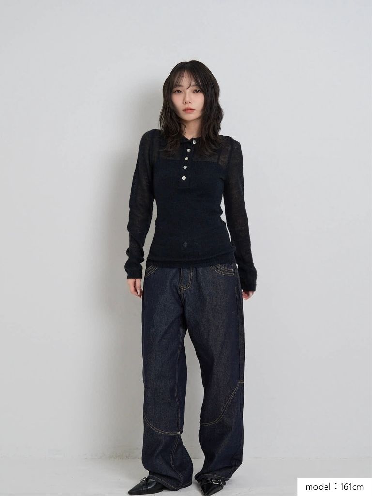 light sheer polo knit