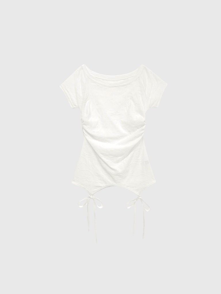jacquard off shoulder tops