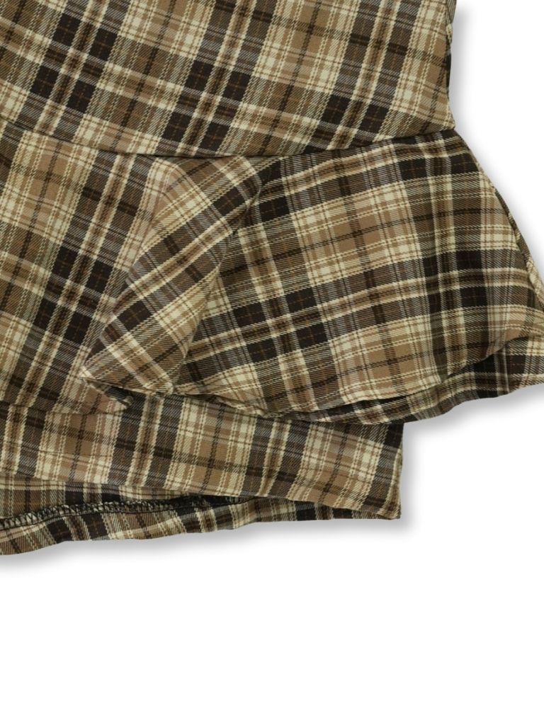 check frill mini skort