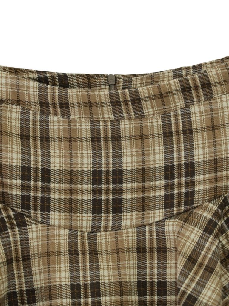check frill mini skort