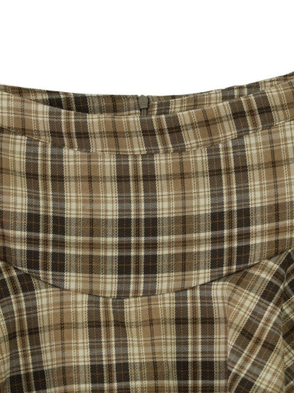 check frill mini skort