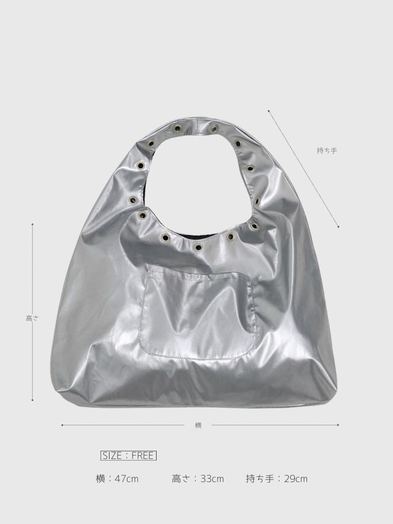 eyelet shoulder bag