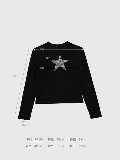 star leopard long t