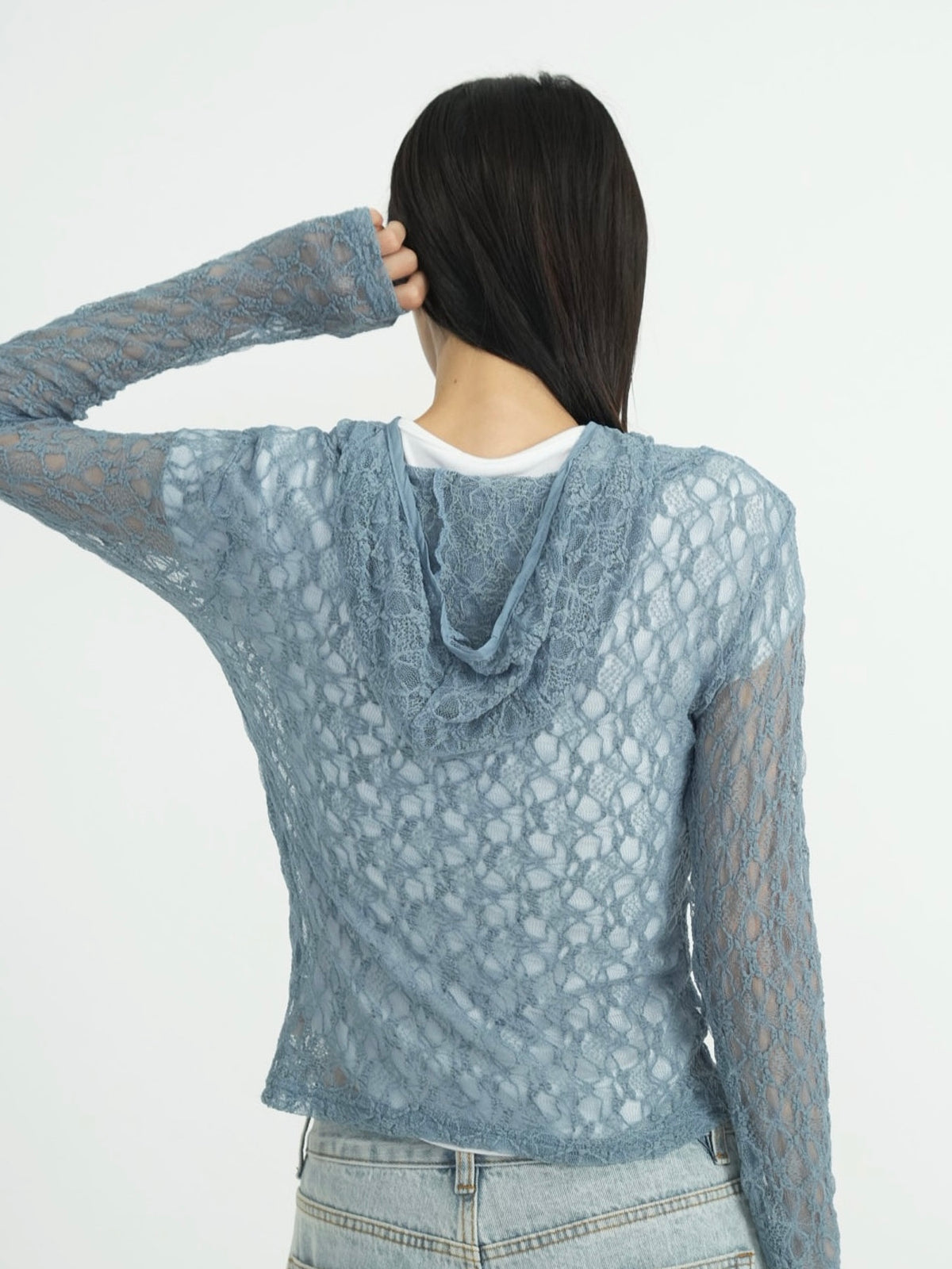 lace zip up tops