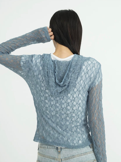 lace zip up tops
