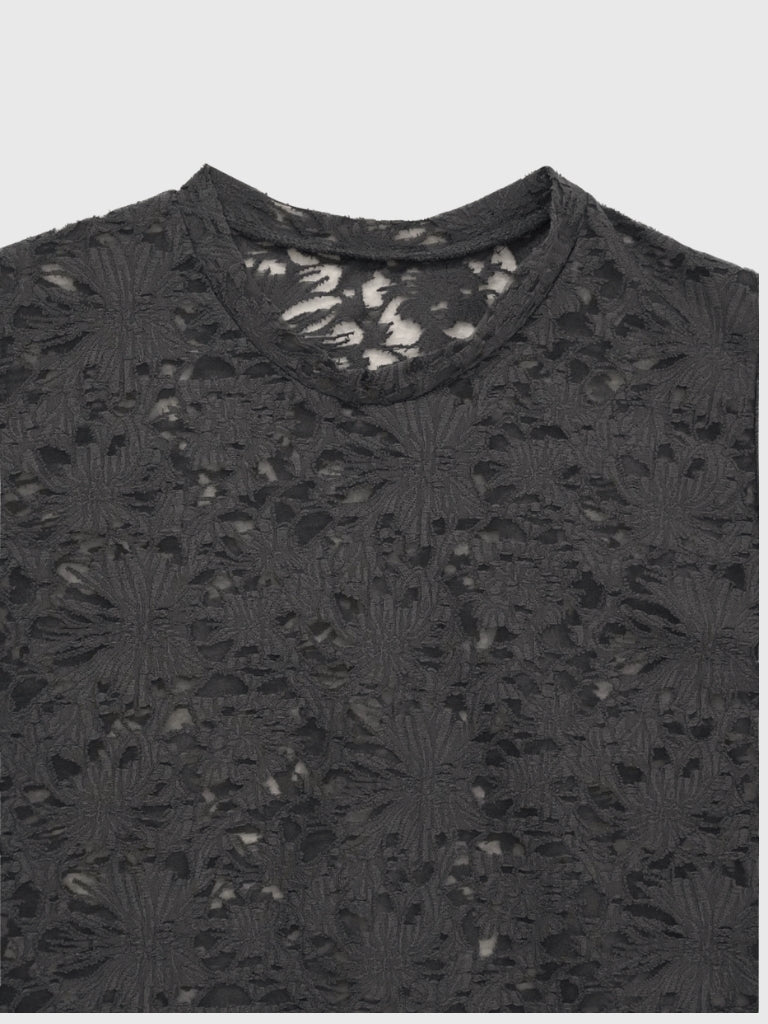 sheer flower lace tops