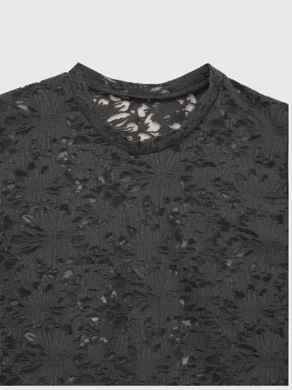 sheer flower lace tops