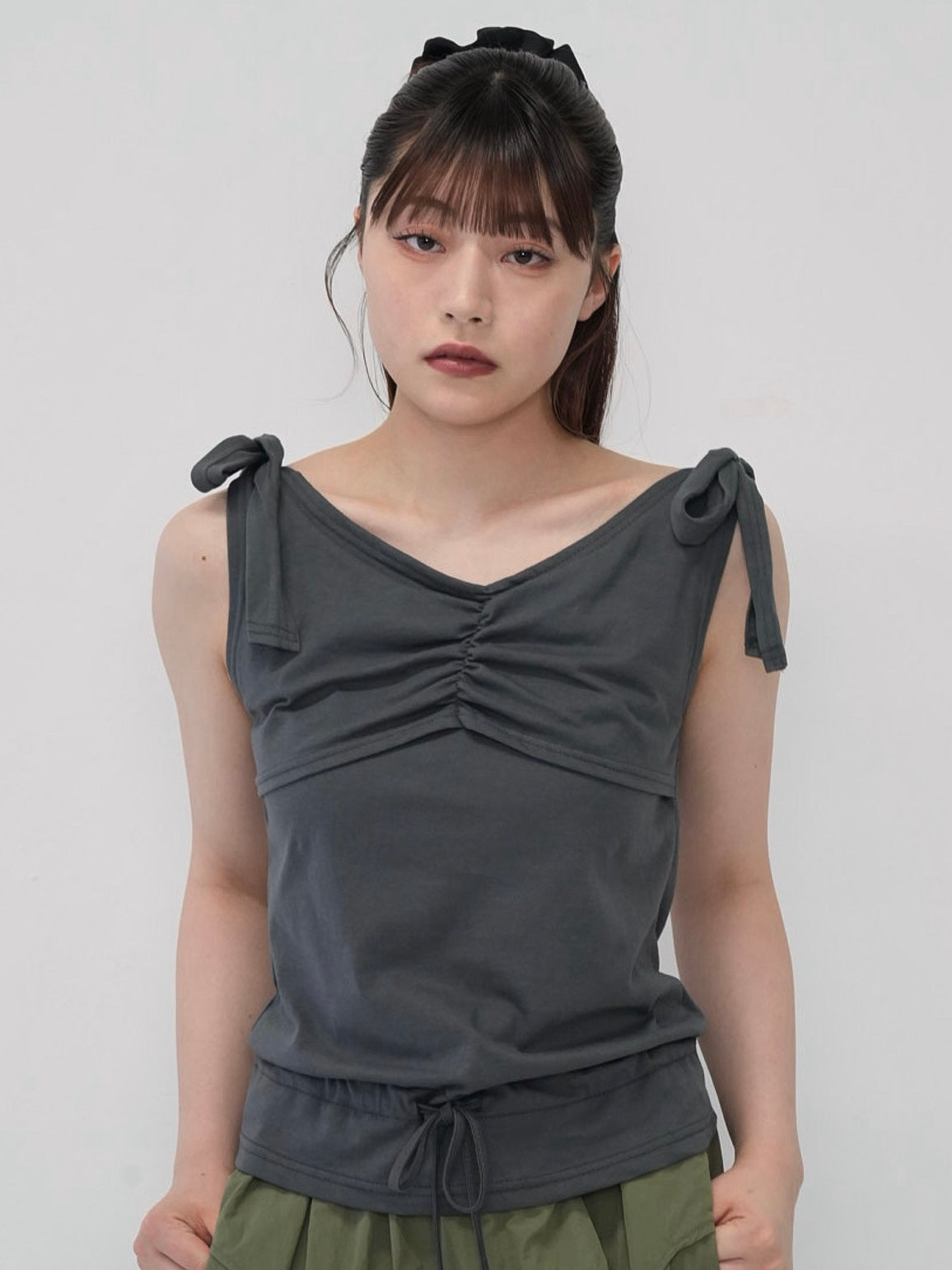 ribbon strap gather tops