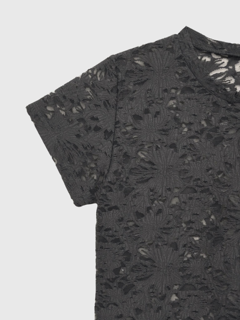 sheer flower lace tops