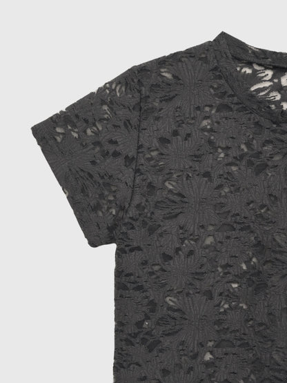 sheer flower lace tops