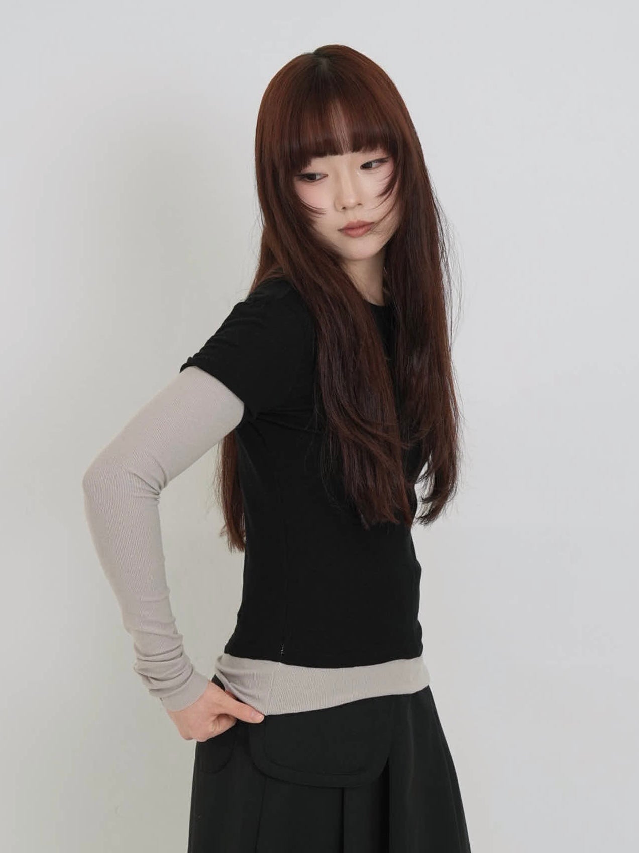 contrast layered tops