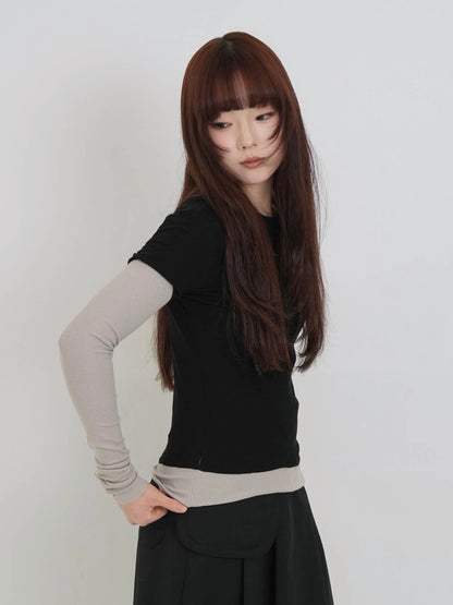 contrast layered tops