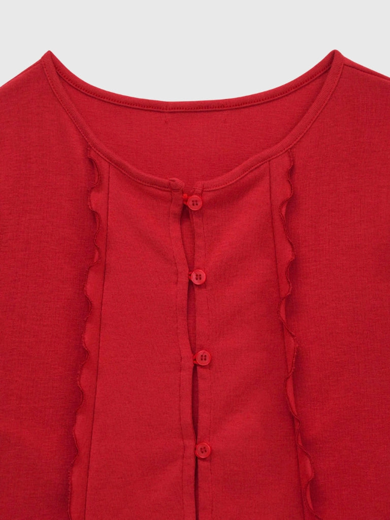 frill trim cardigan