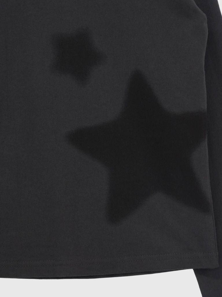 star print basic long tops