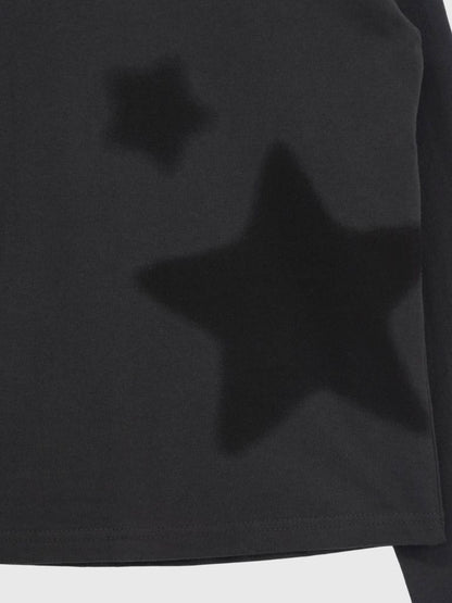 star print basic long tops