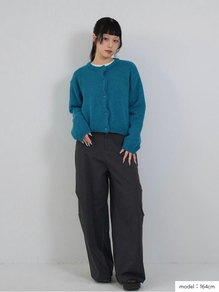 round neck cropped cardigan