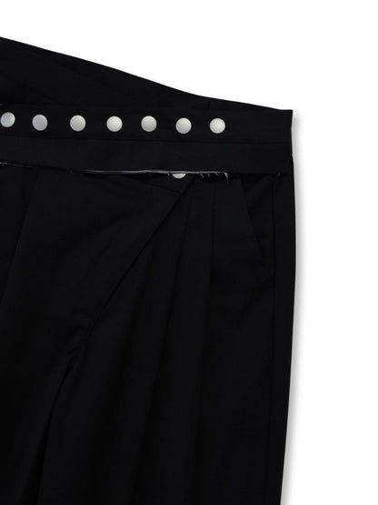 layered belt wide pants