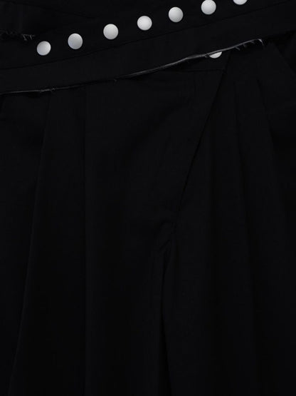 layered belt wide pants