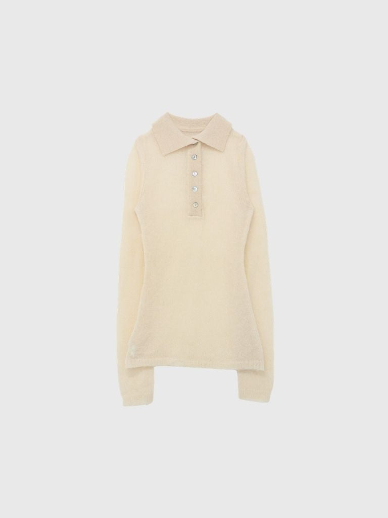 light sheer polo knit
