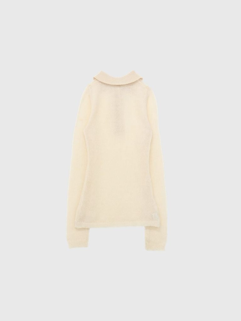 light sheer polo knit