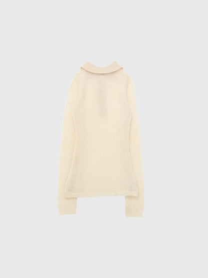 light sheer polo knit