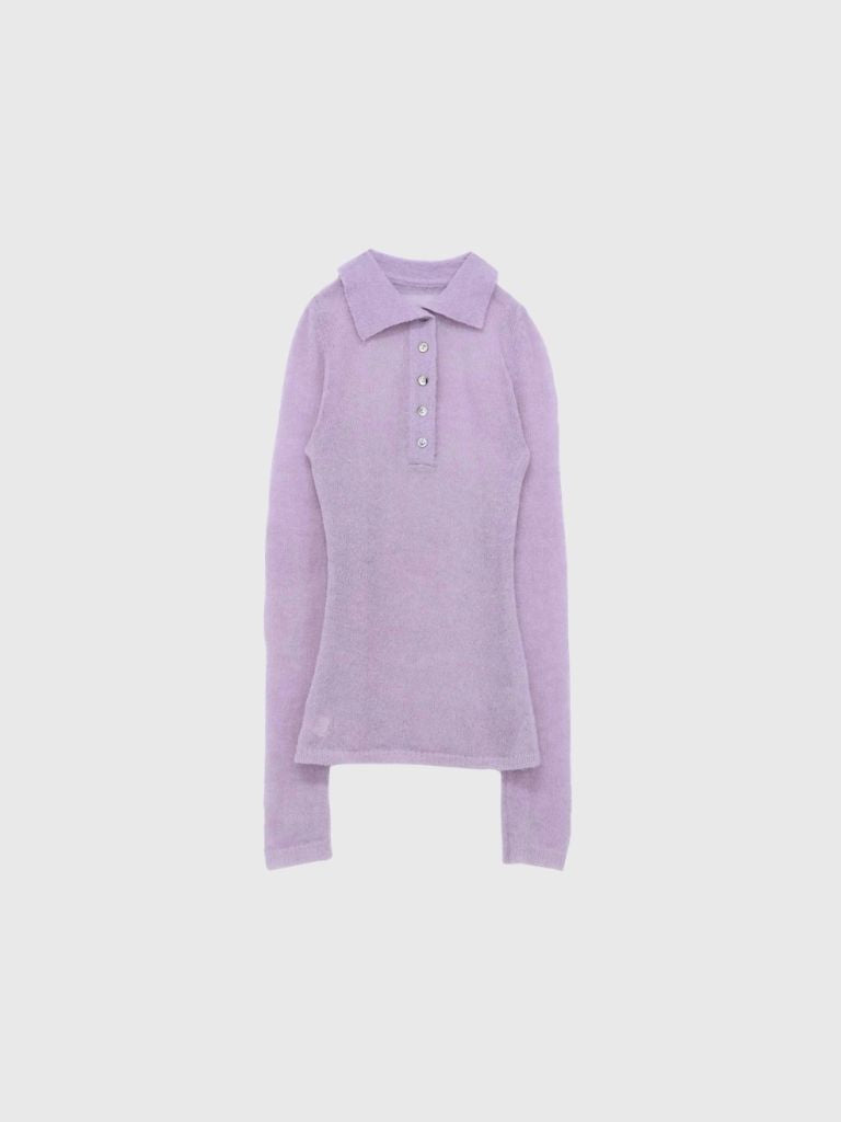 light sheer polo knit