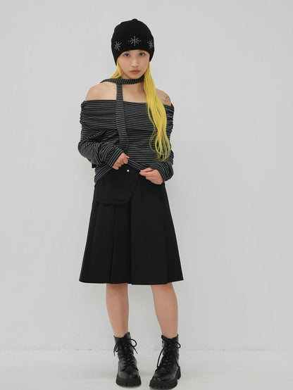 step pleats skirt