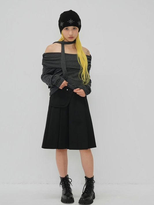 step pleats skirt