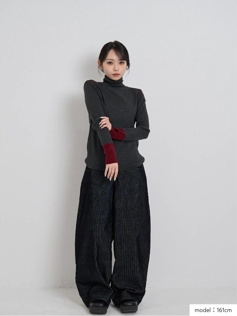 color point turtleneck knit