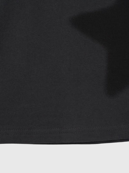 star print basic long tops