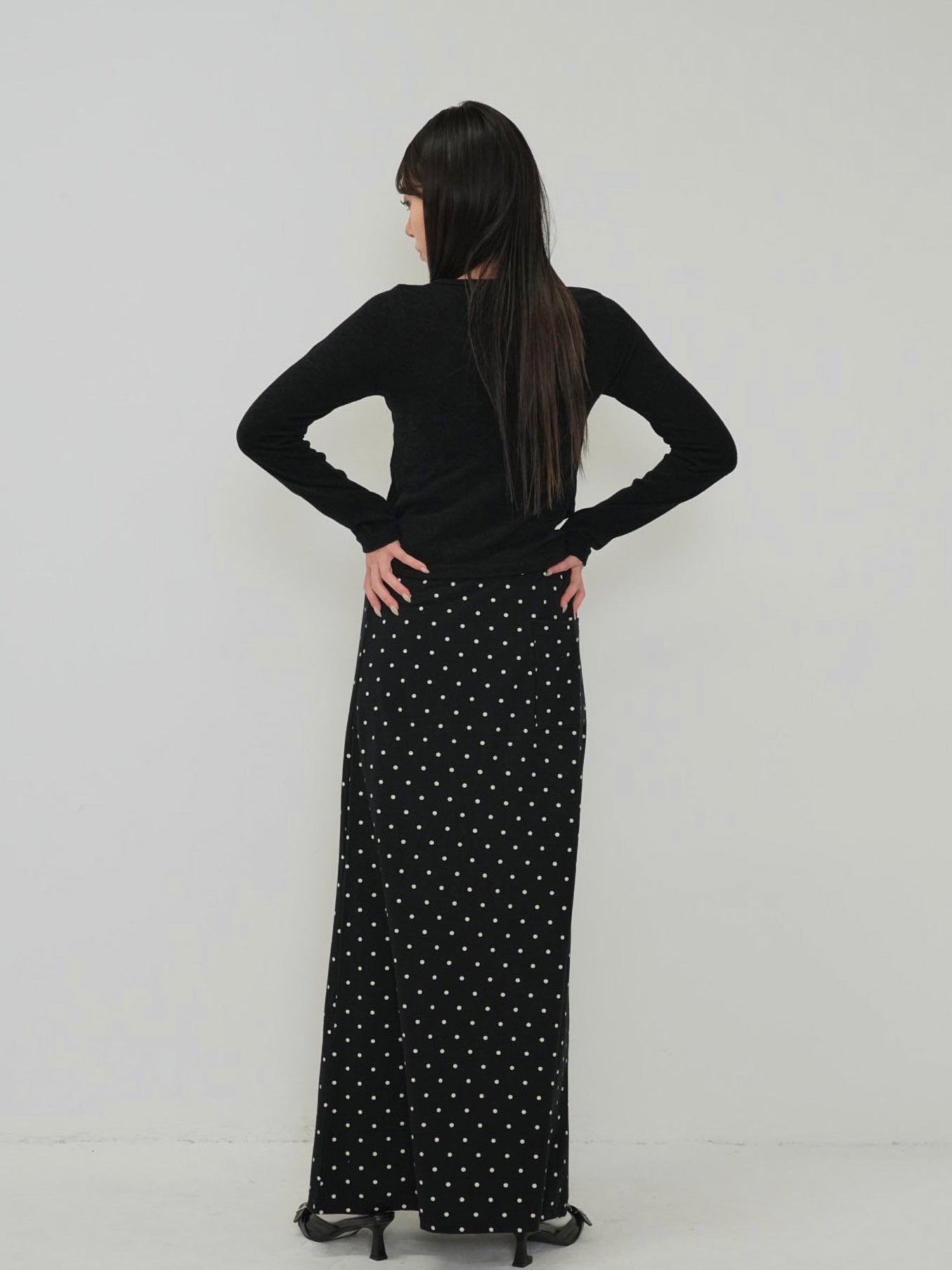 dot maxi skirt
