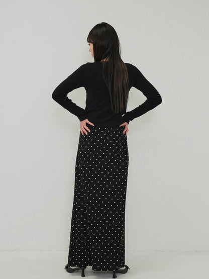 dot maxi skirt