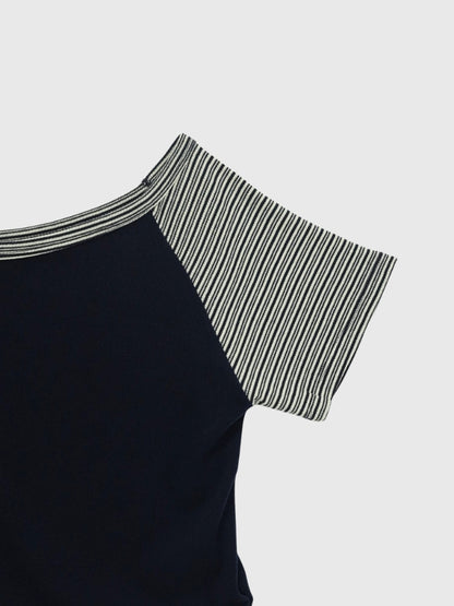 contrast one shoulder tops