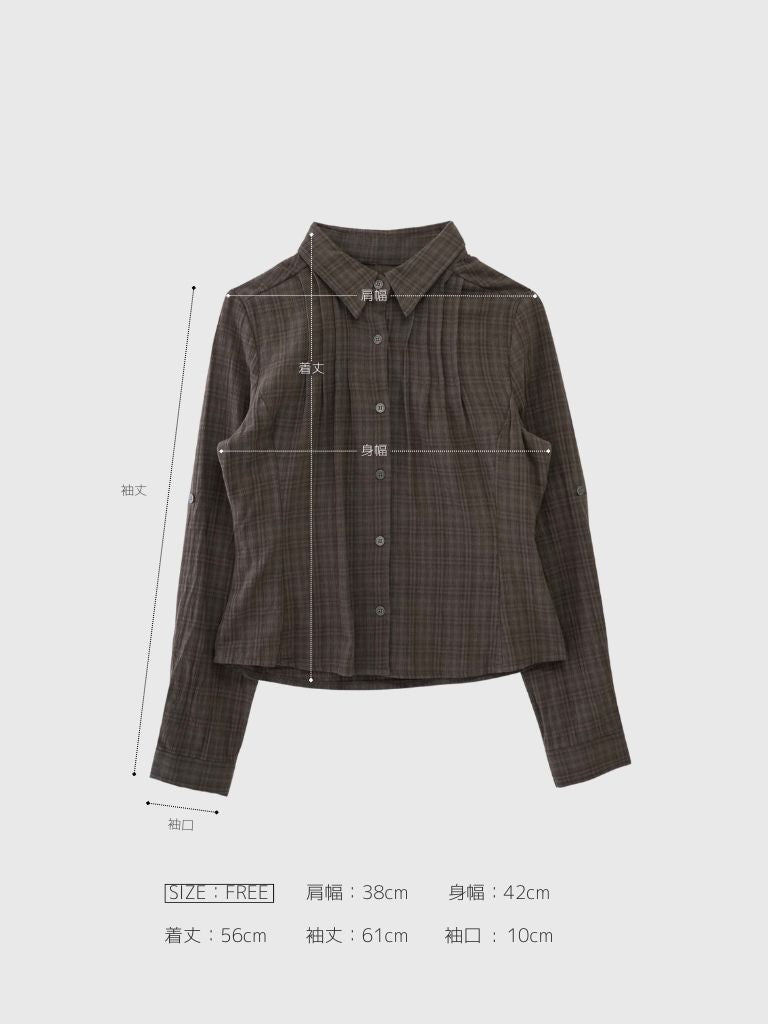 sleeve detail check shirt