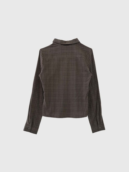sleeve detail check shirt