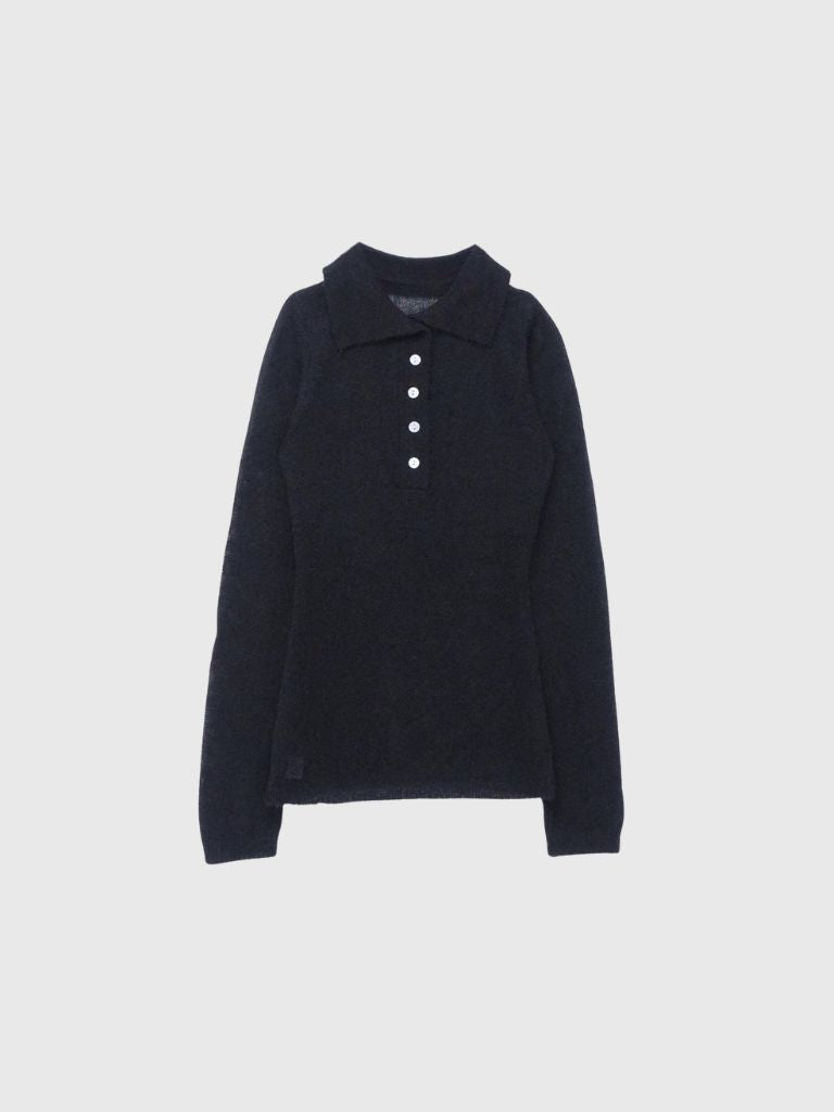 light sheer polo knit