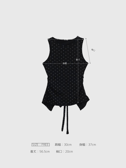 open back ribbon dot tops