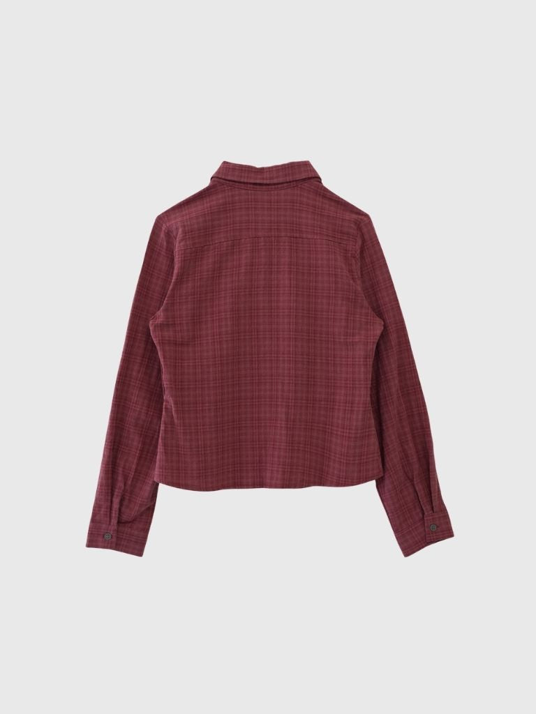 sleeve detail check shirt
