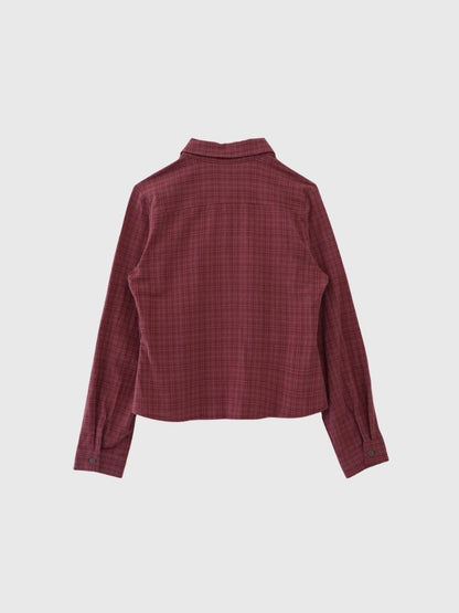 sleeve detail check shirt