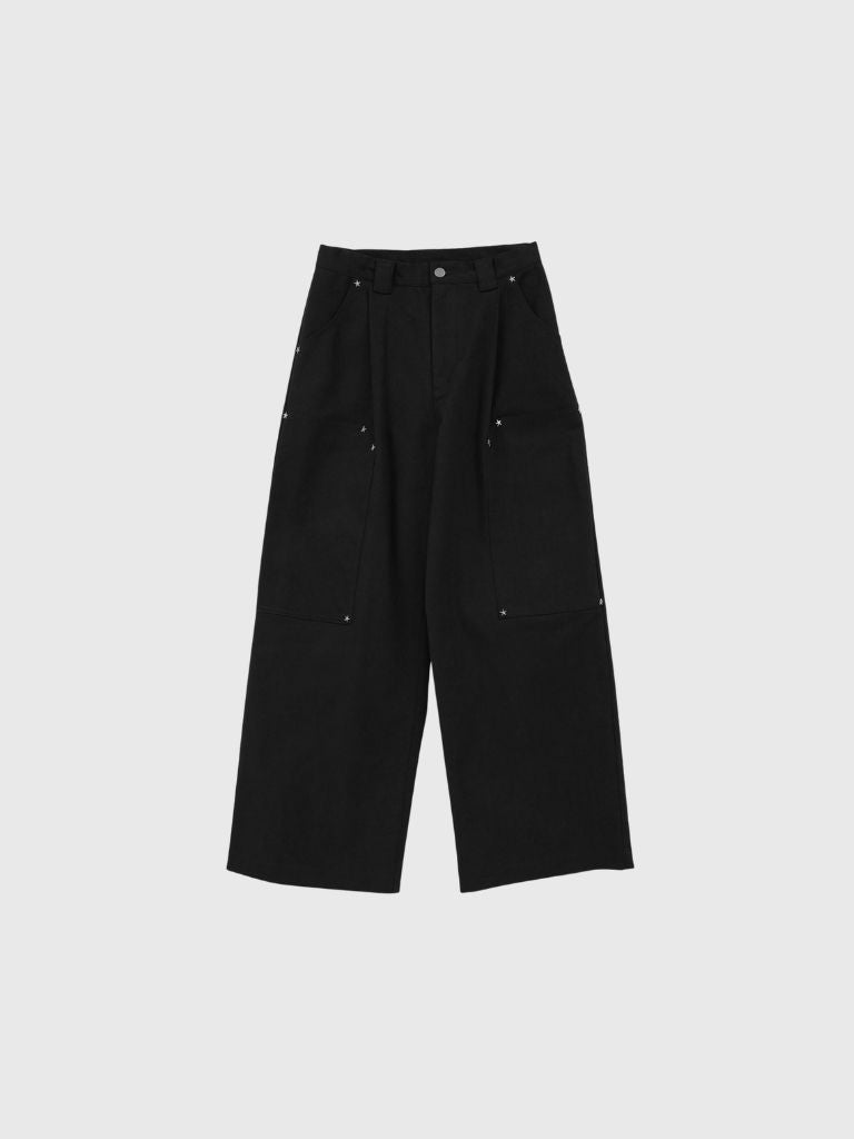 mini studs wide pants｜ミニスタッズワイドパンツ｜大人ガーリー