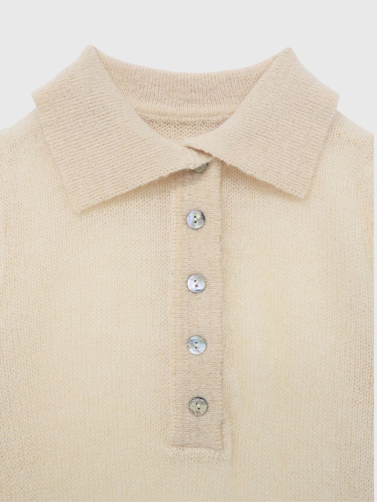 light sheer polo knit