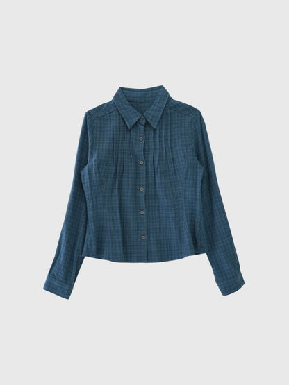 sleeve detail check shirt