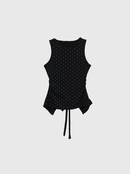 open back ribbon dot tops