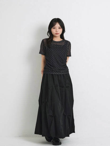 double layered dot sheer tops