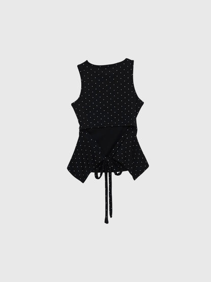 open back ribbon dot tops