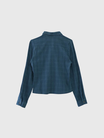 sleeve detail check shirt