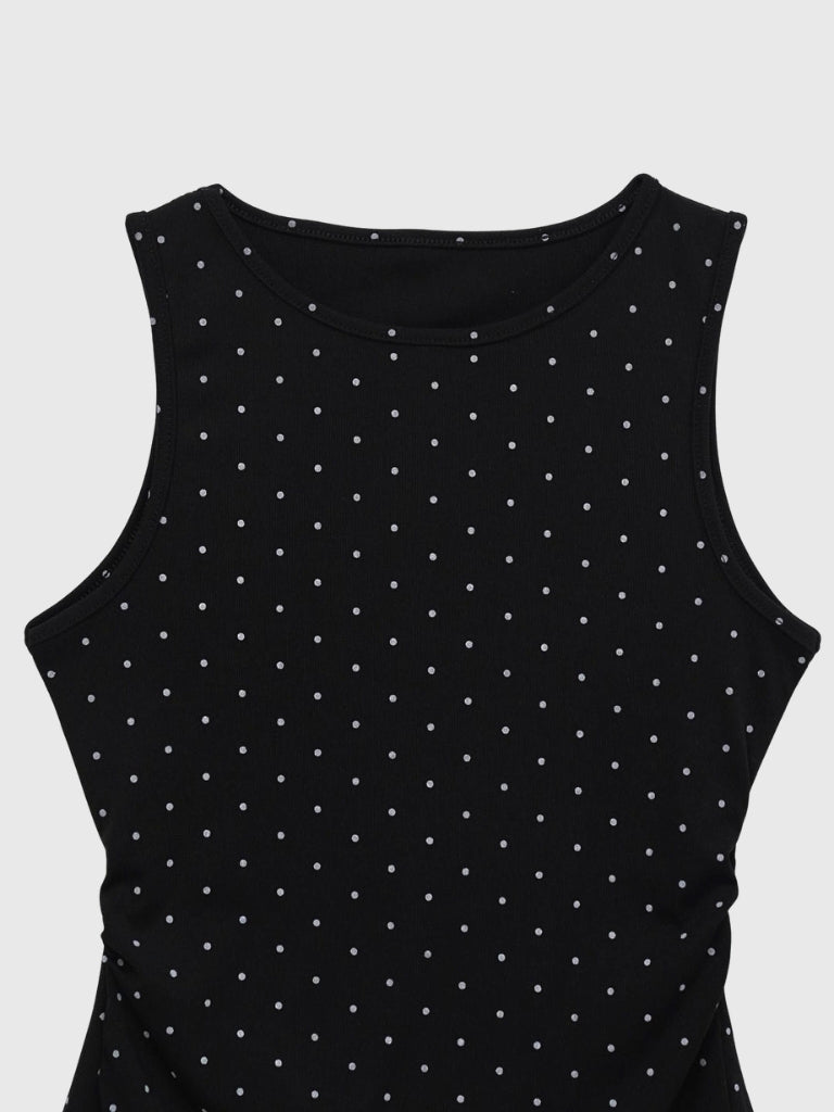 open back ribbon dot tops