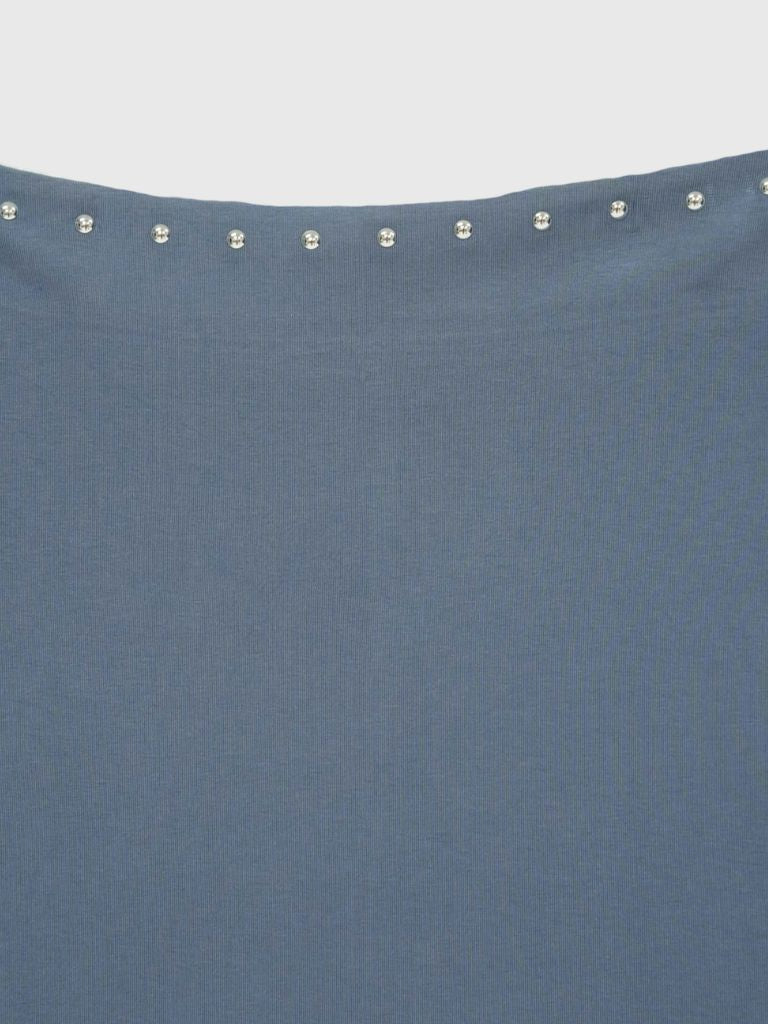 studs detail off shoulder tops